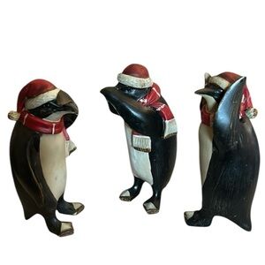 Wise Penguins For Holiday Decor Set Of 3